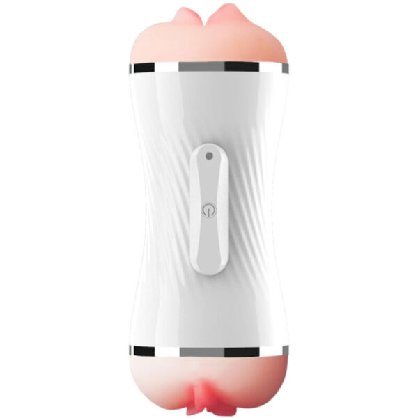 POTENTE - ARMONY - MASTURBADOR VIBRADOR DUPLO VAGINA E BOCA BRANCO