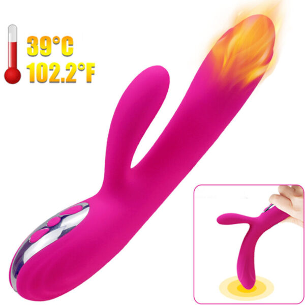 POTENTE - ARMONY - VIBRADOR E ESTIMULADOR FLEXÍVEL COM EFEITO DE CALOR FÚCSIA