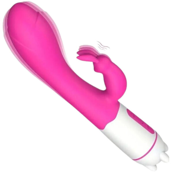 POTENTE - ARMONY - HAPPY VIBRADOR E ESTIMULADOR DE COELHO FÚCSIA