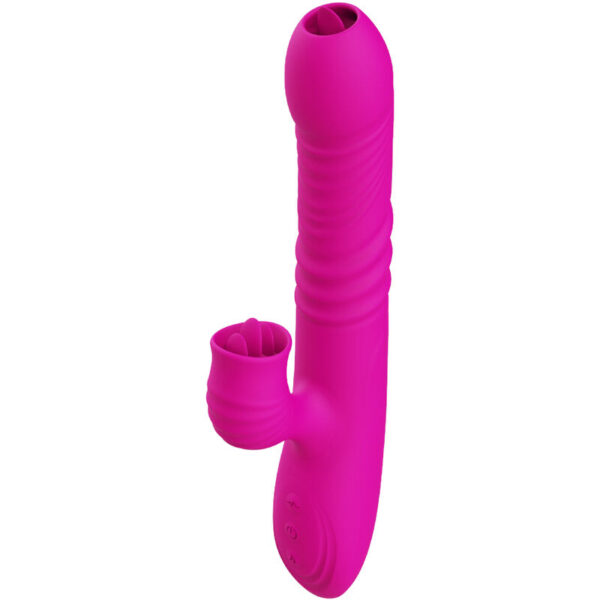 POTENTE - ARMONY - FANNY MULTIFUNÇÃO VIBRADOR DE LÍNGUA DUPLA FÚCSIA EFEITO CALOR