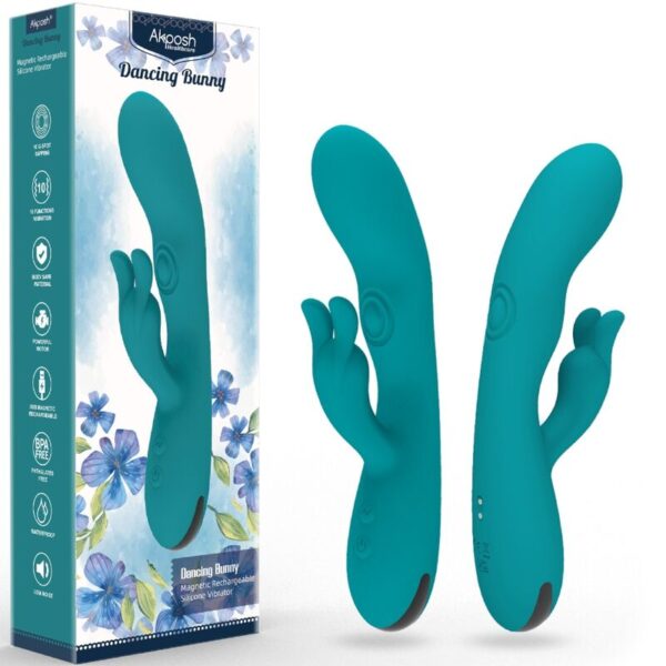 POTENTE - ARMONY - DANCING BUNNY VIBRADOR COELHO 10 VELOCIDADES VERDE