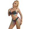 SUBBLIME - 952440 2 PEAS FISHNET BODYSTOCKING MANGA COMPRIDA ARCO-ÍRIS TAMANHO ÚNICO - Image 3