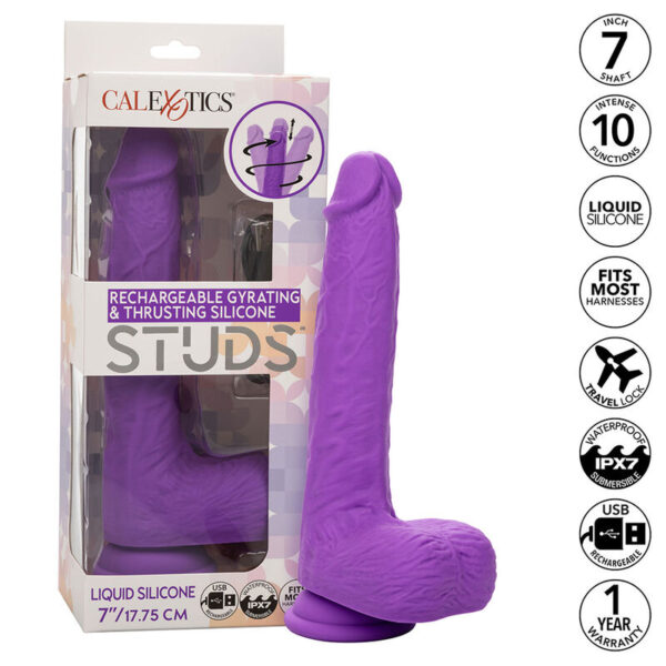 POTENTE - CALEXOTICS - STUDS VIBRADOR ROTATIVO E RECARREGÁVEL 10 VIBRAÇÕES ROXO