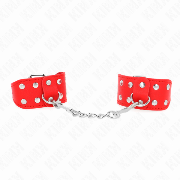 POTENTE - KINK - PULSEIRAS COM LINHA DUPLA DE PREGOS AJUSTÁVEIS VERMELHO