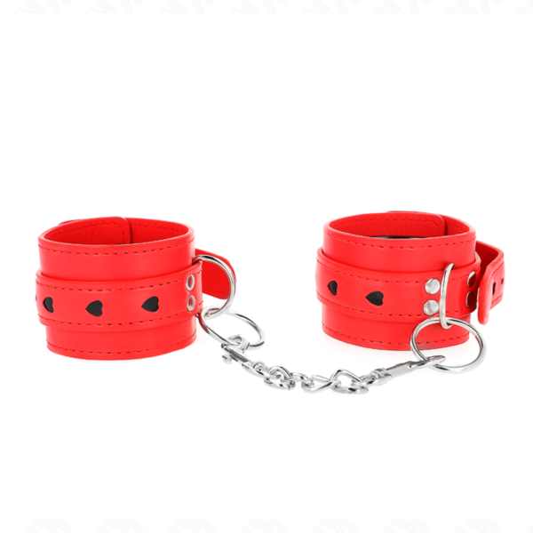 POTENTE - KINK - PULSO VERMELHO COM INSERÇÃO DE CORAÇÃO PRETO AJUSTÁVEL 21-28 CM X 5