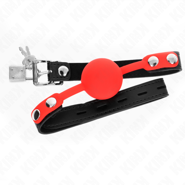 POTENTE - KINK - BOLA SILICONE MORDAÇA 4 CM COM FECHADURA 60 x 2 CM