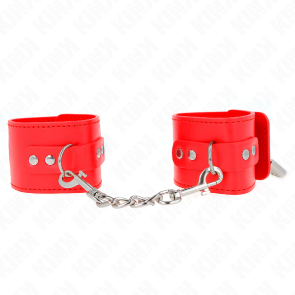 POTENTE - KINK - PUNHOS COM FECHO DE CADEADO VERMELHO AJUSTÁVEL 16-23 CM X 5
