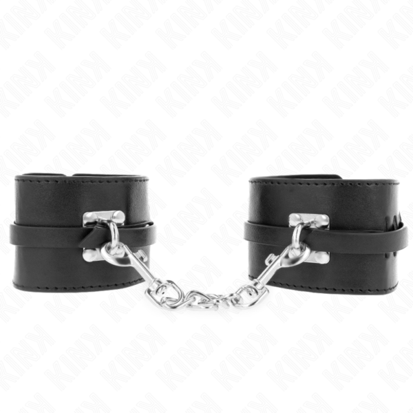 POTENTE - KINK - REMOÇÕES DE PULSO COM BLOQUEIO DELUXE PRETO AJUSTÁVEIS 14