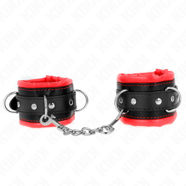 POTENTE - KINK - PULSO PESADO COM FORRO DE PELE VERMELHA AJUSTÁVEL 20-30 CM X 6 CM