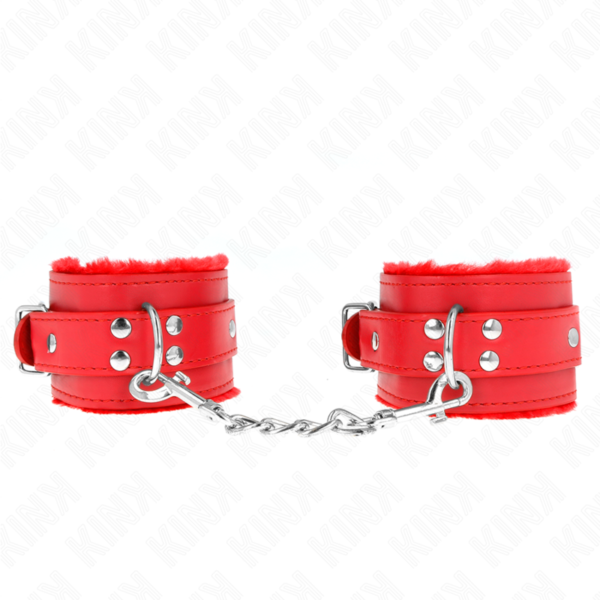 POTENTE - KINK - PULSO FORRO DE PELE VERMELHO COM CINTO VERMELHO AJUSTÁVEL 17-29 CM X 6 CM