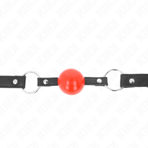 POTENTE - KINK - BOLA MORDAÇA 4 CM COM FECHADURA BOLA VERMELHA ALÇA PRETA 60 x 2 CM