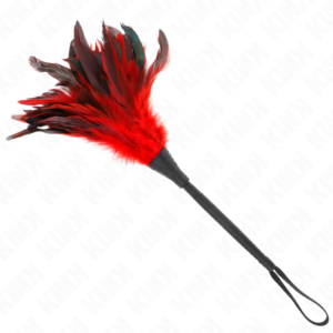 POTENTE - KINK - PENAS DE FRANGO EM FORMA DE CHIFRE VERMELHO 36 CM