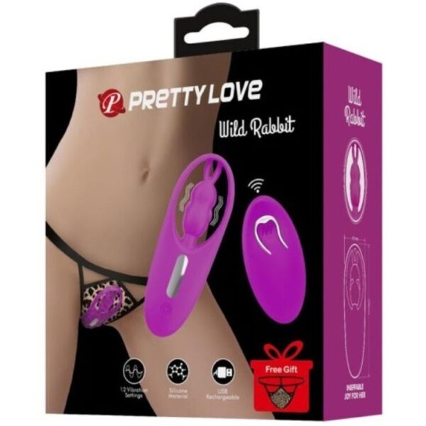 POTENTE - PRETTY LOVE - ESTIMULADOR DE COELHO SELVAGEM PARA CALAS COM CONTROLE REMOTO LILAC