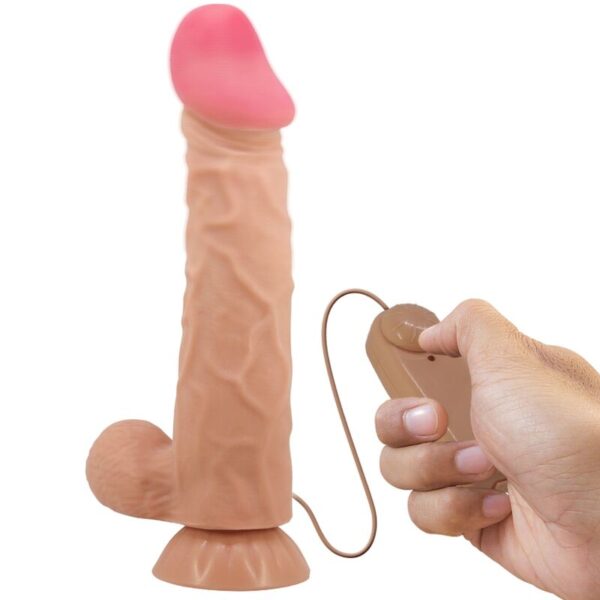 POTENTE - PRETTY LOVE - SÉRIE SLIDING SKIN DILDO REALÍSTICO COM VENTOSA DESLIZANTE PELE CONTROLO REMOTO CARNE 24 CM