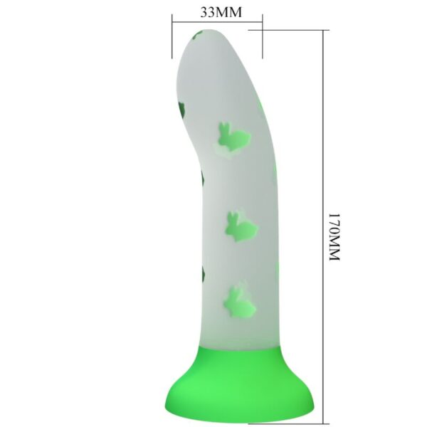 POTENTE - PRETTY LOVE - DILDO MÁGICO NIGHTFALL SEM VIBRAÇÃO VERDE LUMINOSO