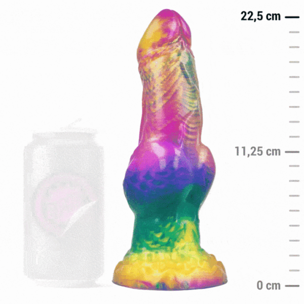 POTENTE - EPIC - IRIS DILDO COM TESTÍCULOS DE PRAZER ARCO-ÍRIS