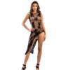 SUBBLIME - 952129 BODYSTOCKING DE REDE COM DESIGN DE VESTIDO E DETALHES FLORAIS PRETO TAMANHO ÚNICO - Image 3