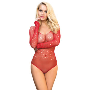 POTENTE - SUBBLIME - 952303 BODY GRILL BRILHANTE COM OMBROS ABERTOS MANGA LONGA VERMELHO TAMANHO ÚNICO