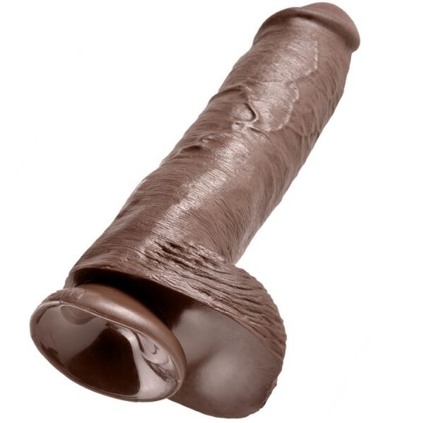 POTENTE - KING COCK - 11 DILDO CASTANHO COM BOLAS 28 CM