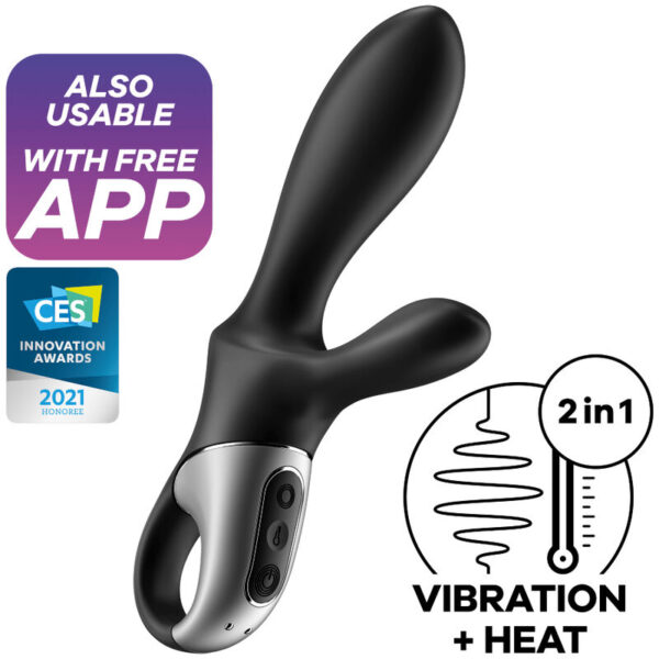 POTENTE - SATISFYER - HEAT CLIMAX+ APP VIBRADOR ANAL PRETO