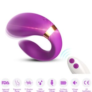POTENTE - ARMONY - VIBRADOR CRESCENTE PARA CASAIS COM CONTROLE REMOTO ROXO