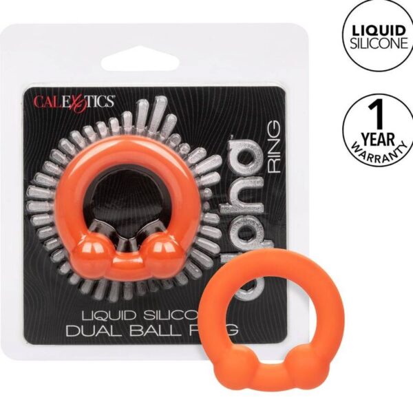 POTENTE - CALEXOTICS - ALPHA ANEL DE BOLA DUPLA LARANJA