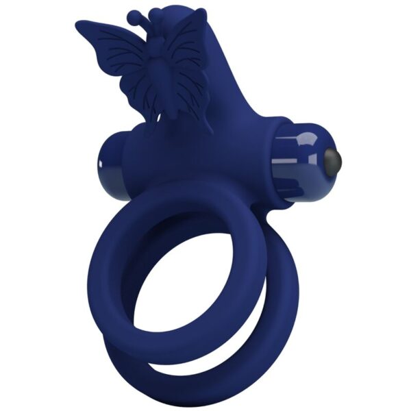 POTENTE - PRETTY LOVE - JAMELE ANEL DUPLO COM ESTIMULADOR DE VIBRAO E BORBOLETA AZUL