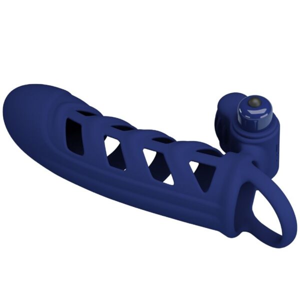 POTENTE - PRETTY LOVE - ALTAF ANEL VIBRADOR COM BAINHA DE SILICONE AZUL