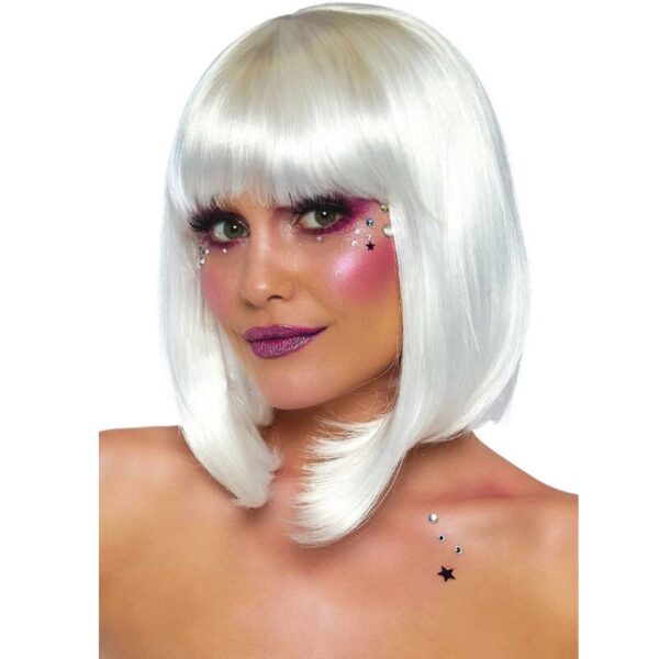 POTENTE - LEG AVENUE - PERUCA BOB CUT FOSFORESCENTE BRANCA