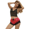 SUBBLIME - 953966 CAMISOLA DE SEDA CASUAL + CALÇA DE RENDA PRETA/VERMELHA L/XL - Image 3