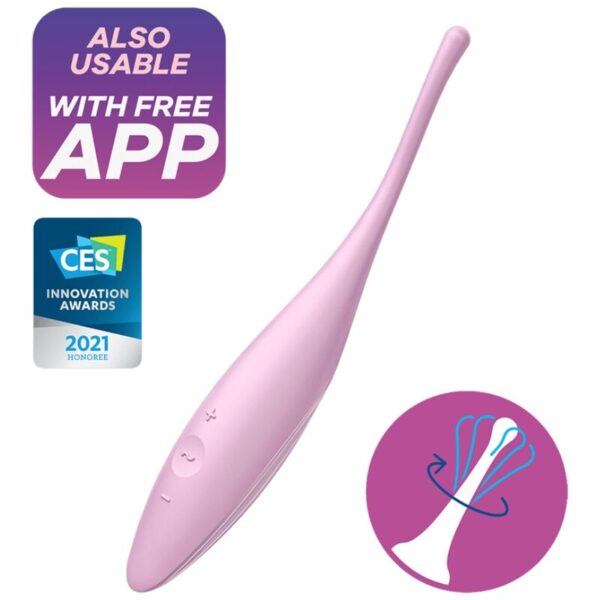 POTENTE - SATISFYER - VIBRADOR TWIRLING JOY CLIT TIP ROSA