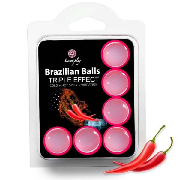 POTENTE - SECRETPLAY - CONJUNTO 6 BOLAS BRASILEIRAS EFEITO TRIPLO