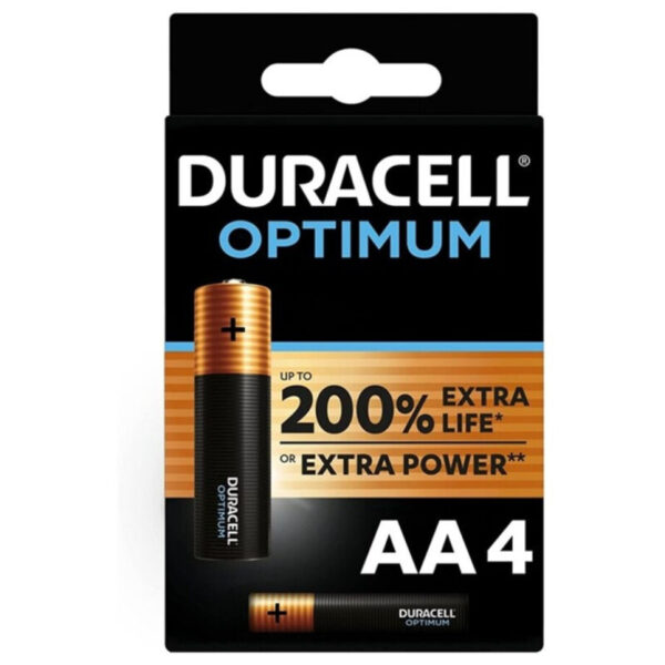 POTENTE - DURACELL - OPTIMUM 200 BATERIA ALCALINA AA LR6 4 UNIDADE