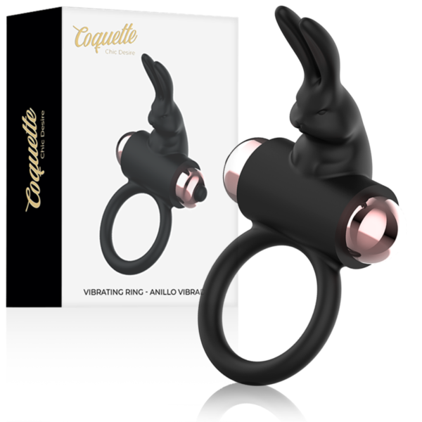 POTENTE - COQUETTE CHIC DESIRE - ANEL COM VIBRADOR PRETO/ OURO