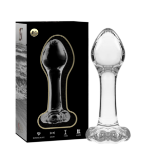 POTENTE - NEBULA SERIES BY IBIZA - MODELO 2 ANAL PLUG VIDRO BOROSILICADO TRANSPARENTE 11 CM -O- 3.5 CM