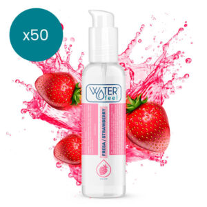 POTENTE - WATERFEEL - LUBRIFICANTE À BASE DE ÁGUA DE MORANGO 175 ML PACK 50 UNIDADES