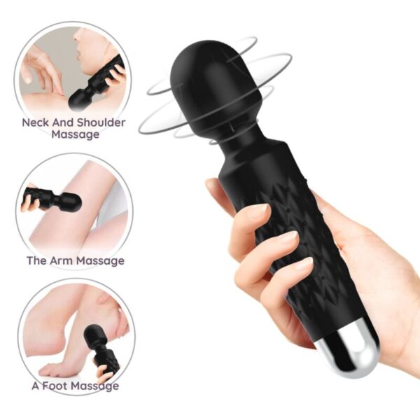 POTENTE - ARMONY - MASSAGER E VIBRADOR POSTMAN CABEÇA SUPER FLEXÍVEL PRETA