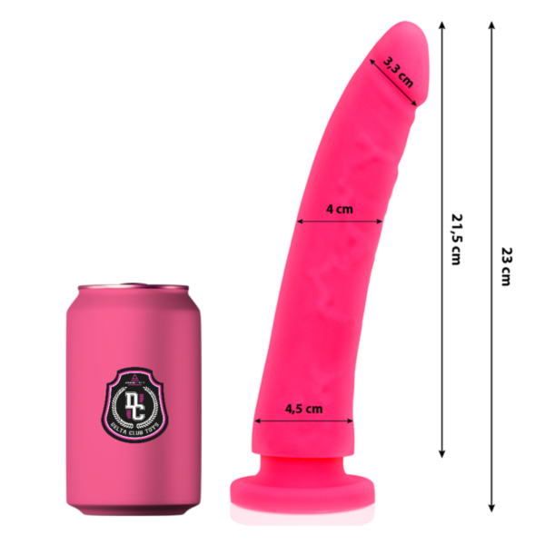 POTENTE - DELTA CLUB - TOYS DILDO MÉDICO DE SILICONE ROSA 23 CM -O- 4.5 CM