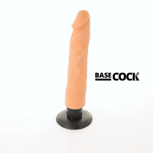 POTENTE - BASECOCK - VIBRADOR REALÍSTICO 2-1 NATURAL 20 CM -O- 4 CM