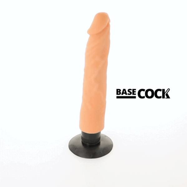 POTENTE - BASECOCK - VIBRADOR REALÍSTICO 2-1 NATURAL 20 CM -O- 4 CM