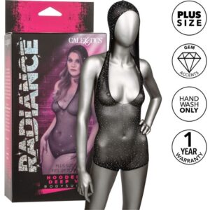 POTENTE - CALEXOTICS - RADIANCE BODYSUIT COM CAPUZ DEEP V PLUS SIZE
