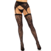 POTENTE - LEG AVENUE - COXAS DE RENDA E CINTO DE LIGAS PRETO