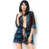 POTENTE - CHILIROSE - CR 3837 PEGNOIR AZUL E PRETO S/M