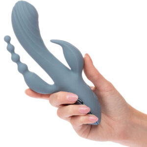 POTENTE - CALEXOTICS - VIBRADOR TRIPLO ECSTASY CINZA