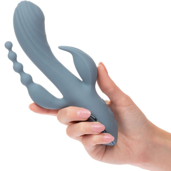 POTENTE - CALEXOTICS - VIBRADOR TRIPLO ECSTASY CINZA