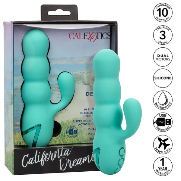 POTENTE - CALEXOTICS - VIBRADOR DEL MAR DIVA RABBIR AQUA GREEN POR CALIFORNIA DREAMING