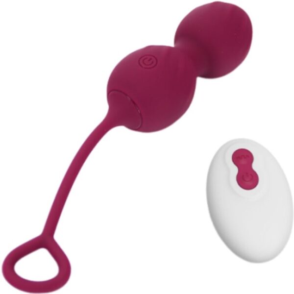 POTENTE - ARMONY - BLOSSOMS VAGINAL DUMBBELL VIBRAÇÃO CONTROLE REMOTO 10 VIBRAÇÕES VERMELHO ESCURO