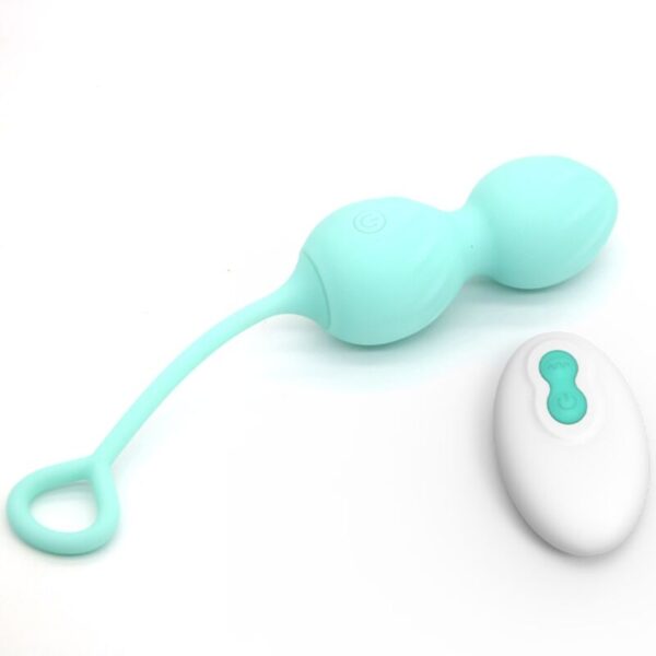POTENTE - ARMONY - BLOSSOMS VAGINAL DUMBBELL VIBRAÇÃO CONTROLE REMOTO 10 VIBRAÇÕES VERDE