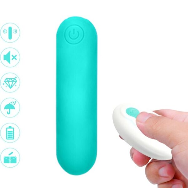 POTENTE - ARMONY - SPLASH JOLINE VIBRADOR BULLET SILICONE CONTROLE REMOTO 10 VIBRAÇÕES 65 X 15 CM VERDE