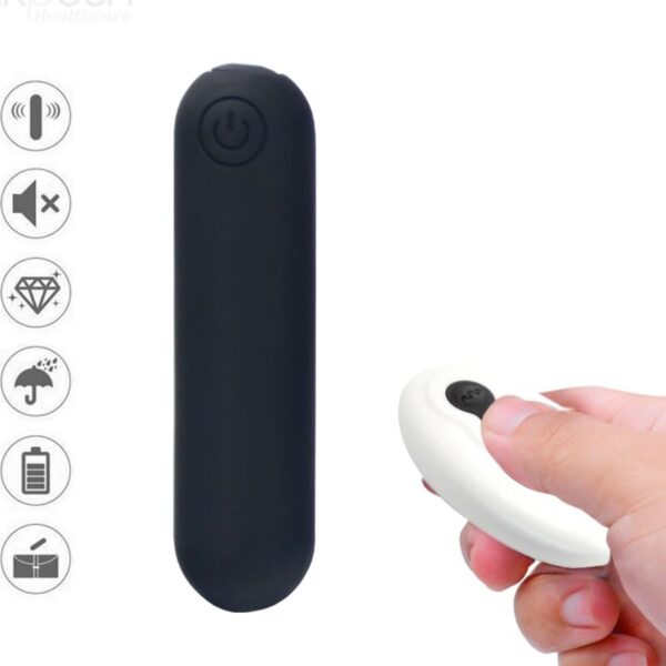 POTENTE - ARMONY - SPLASH JOLINE VIBRADOR BALA SILICONE CONTROLE REMOTO 10 VIBRAÇÕES 65 X 15 CM PRETO